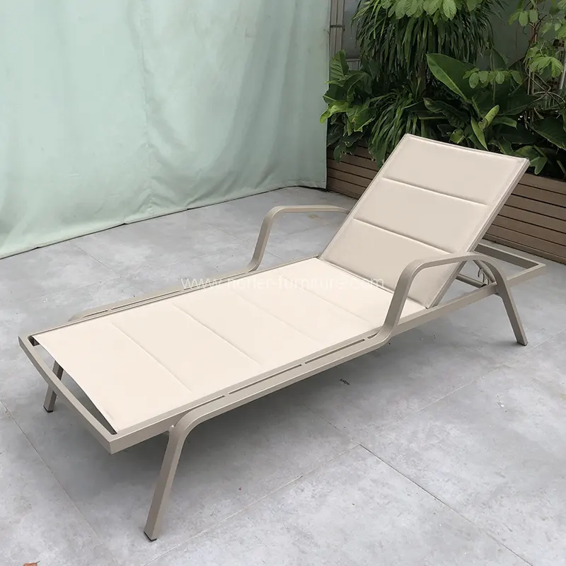 Ανθεκτικό υπαίθριο αλουμίνιο Textilene Sun Lounger