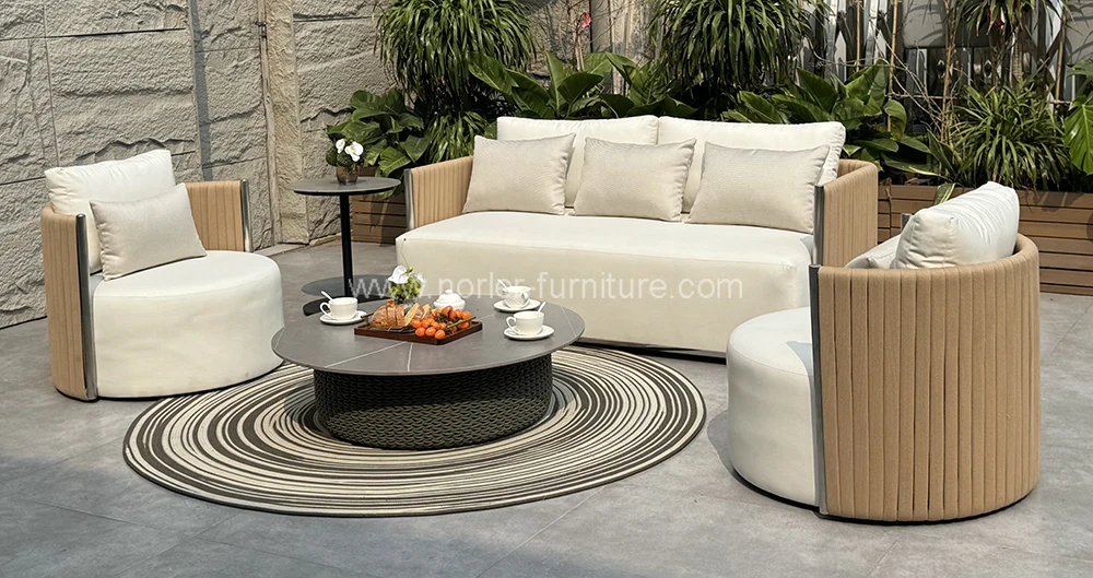 Modern Outdoor Rope Aluminum Frame Sofa