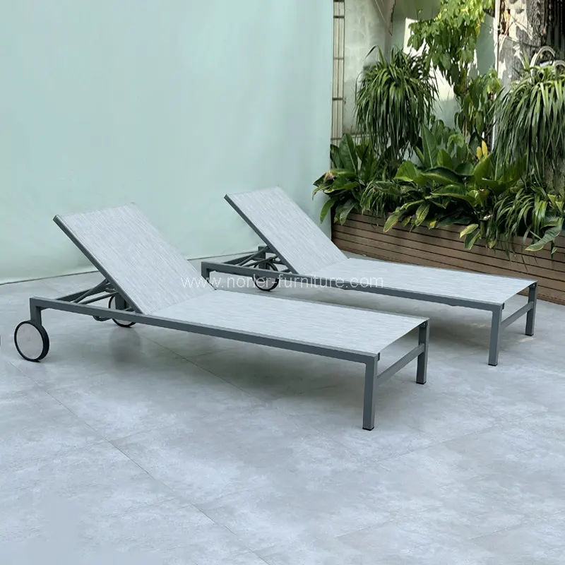Υπαίθριο πλαίσιο αλουμινίου με τροχούς Sun Lounger